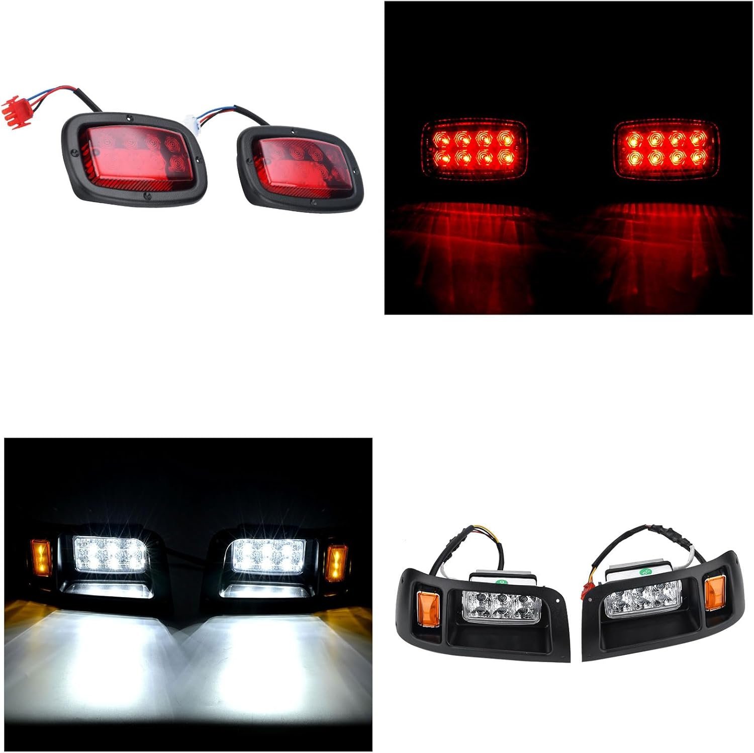 LED Headlight Tail Light Kit Compatible with Golf Carts 1993-UP 12V Street Legal Light Kit with Turn Signal Wire Harness Compatible with for Gas and Electric - Image 2