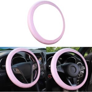 Car Steering Wheel Cover, Leather, Car Steering Wheel Cover, Faux Leather, Soft Microfibre, Steering Wheel Cover, Universal Soft Microfibre, Breathable, Steering Wheel Covers for Women and Men