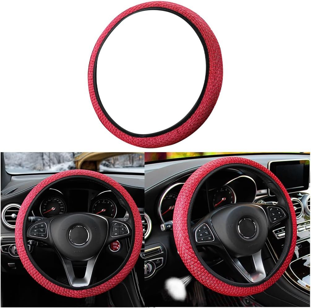 Universal Car Steering Wheel Cover, Universal Steering Wheel Cover, Car, Elastic Steering Wheel Cover, Breathable Ice Silk, Non-Slip, Odourless, Ice Silk, Non-Slip Car Steering Wheel Cover