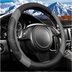 Car Steering Wheel Cover, Leather Steering Wheel Cover, Car Steering Wheel Anti-Slip, Car Steering Wheel Cover Without Inner Ring, Elastic Leather Steering Wheel Cover, Car Universal Interior