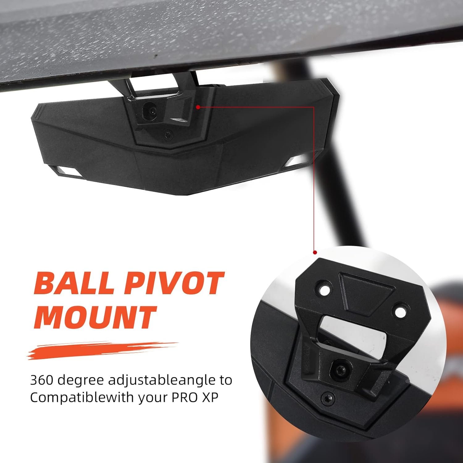 Rear View Mirror, UTV Center Race Convex Rear View Mirror High-Definition Rearview Mirror - Image 2