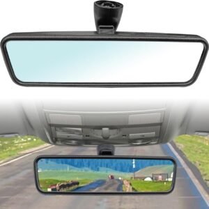 Black Interior Rearview Mirror Compatible