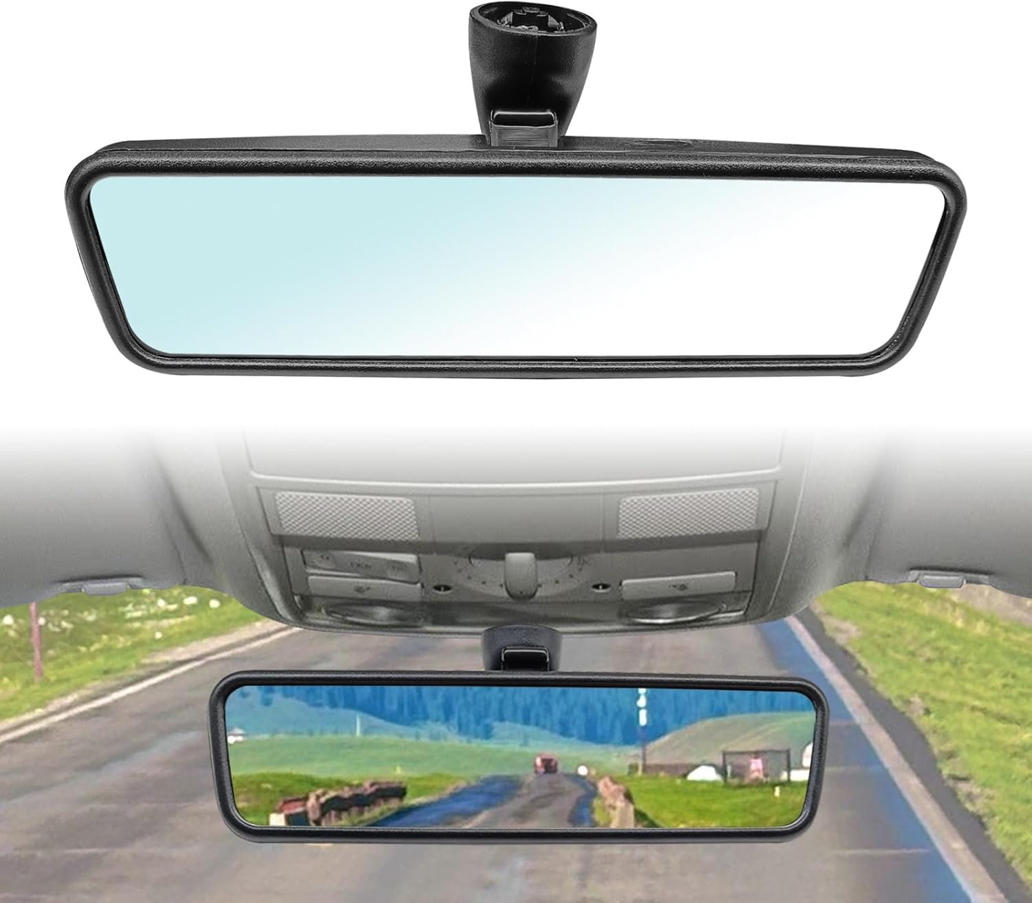 Black Interior Rearview Mirror Compatible