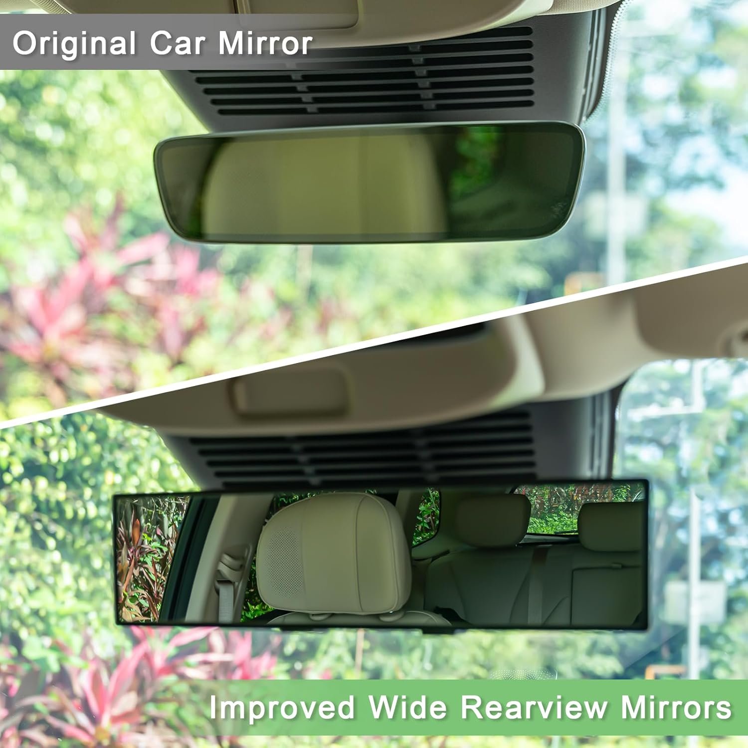 Rear View Mirror, Interior Clip-on Wide Angle Panoramic Rear Mirrors, Universal 11.81 Inch Panoramic Convex Rearview Mirror, Cars Accessory, for Cars,SUVs,Trucks, Various Kinds Vehicles - Image 2
