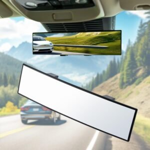 Rear View Mirror, Interior Clip-on Wide Angle Panoramic Rear Mirrors, Universal 11.81 Inch Panoramic Convex Rearview Mirror, Cars Accessory, for Cars,SUVs,Trucks, Various Kinds Vehicles