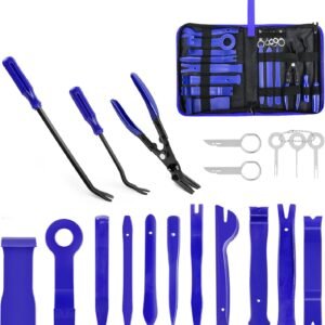 19Pcs Trim Removal Tool Set & Clip Plier Upholstery Remover Nylon Car Panel Removal Set with Portable Storage Bag