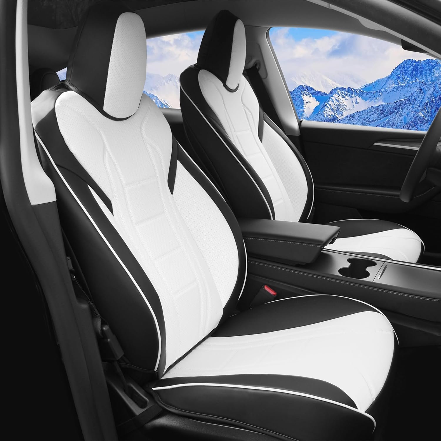 Luxury and Y Front Car Seat Cover Set Black
