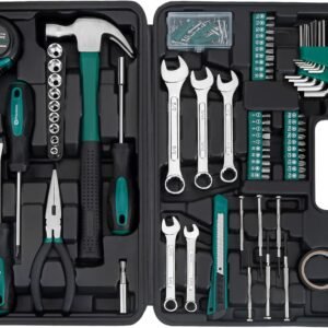 148 Piece Automotive and Household Tool Set Perfect for Car Enthusiasts and DIY Home Repairs Green