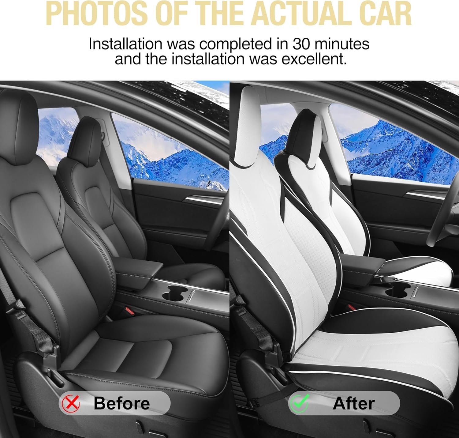 Luxury and Y Front Car Seat Cover Set Black - Image 2